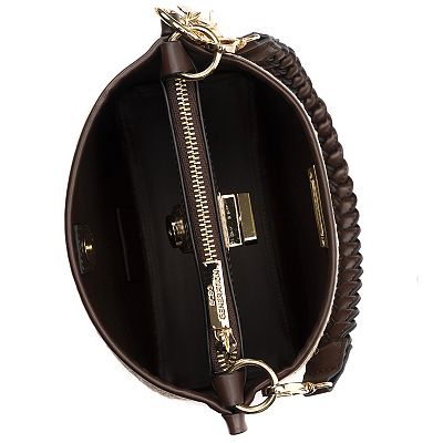 BCBGeneration Triple Entry Natural Bucket Bag with Handoff