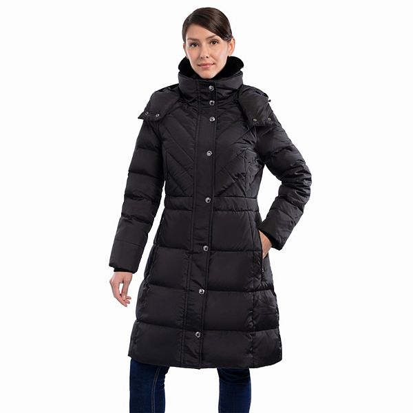 Women's London Fog Faux-Fur Collar Down Puffer Jacket