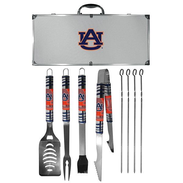 LSU Tigers 8-Piece Steel Tailgating BBQ Tool Set With Metal Case – Official NCAA Grill Kit For Game Day