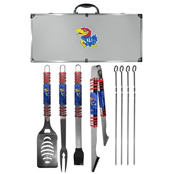Kansas Jayhawks Tailgater 8 pc BBQ Grill Set