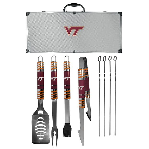 NCAA Virginia Tech Hokies Stainless Steel BBQ Set w/Metal Case outlets 8 piece Gray