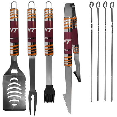 NCAA Virginia Tech Hokies Stainless Steel BBQ Set popular w/Metal Case 8 piece Gray