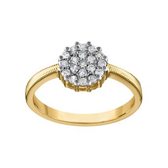 Tiara 14k Gold Over Silver 1/4 Carat T.W. Diamond Ring