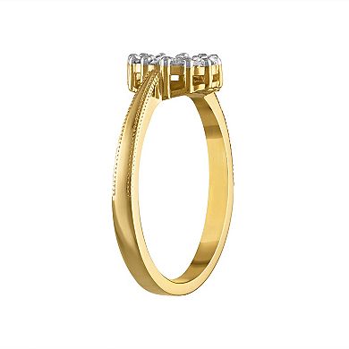 Tiara 14k Gold Over Silver 1/4 Carat T.W. Diamond Ring