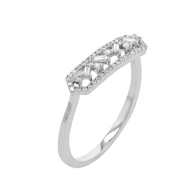 Ava Blue 14k White Gold 1/5 Carat T.W. Diamond Art Deco Ring