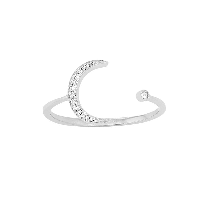 Ava Blue 14k White Gold 1/10 Carat T.W. Diamond Crescent Ring, Womens, Siz