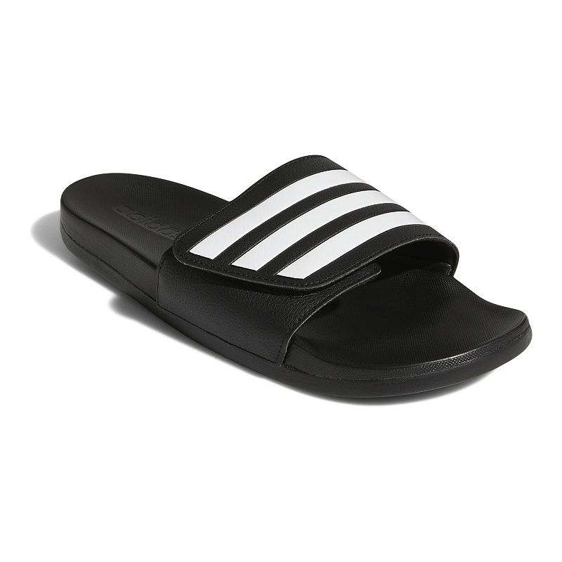 adidas Adilette Comfort Mens Adjustable Slide Sandals, Size: 7, Black