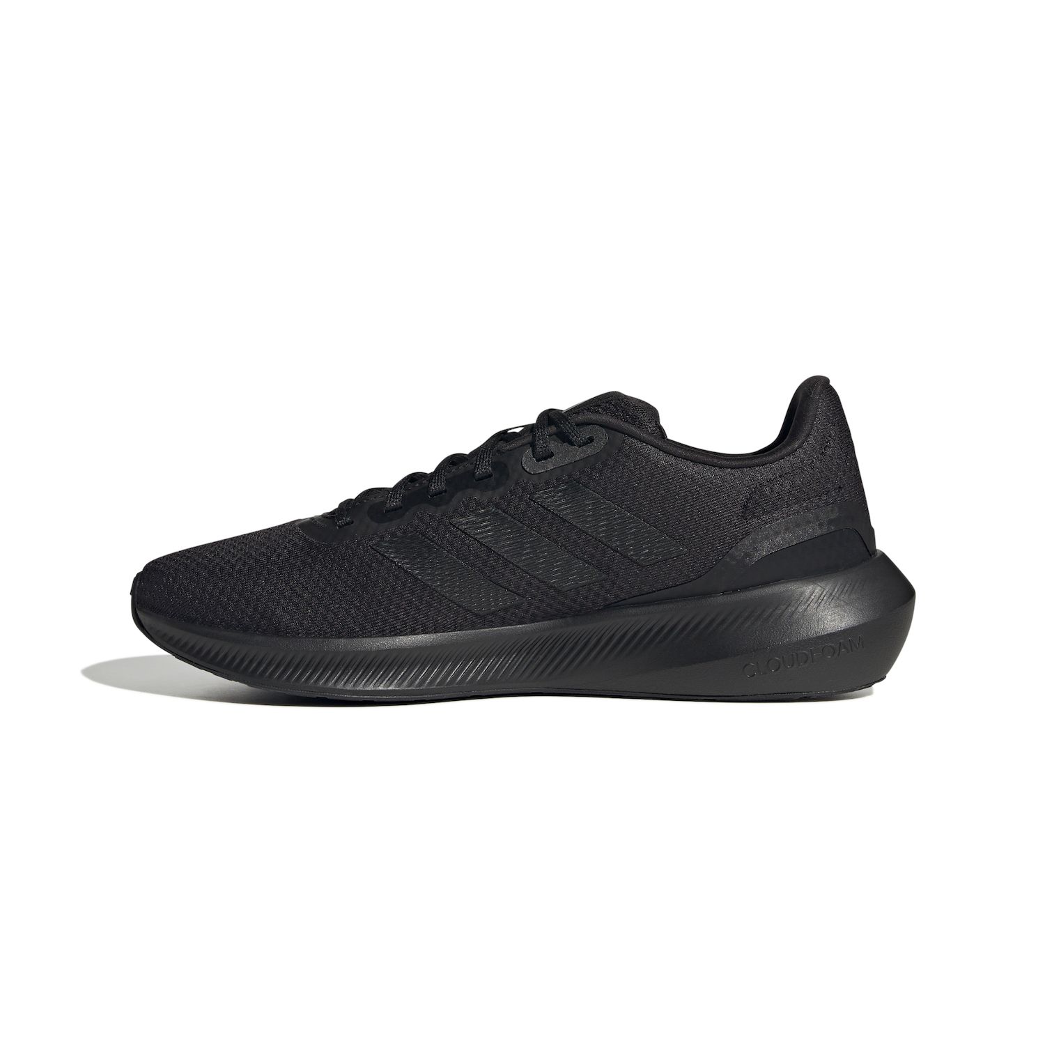 Adidas mens black running on sale shoes