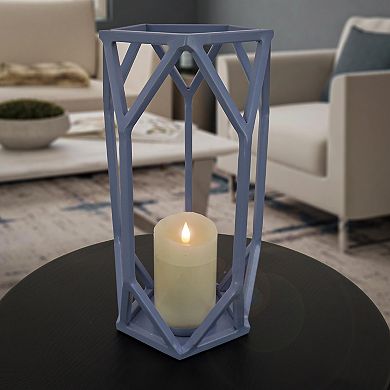 National Tree Company Geometric Candle Holder Lantern Floor Decor