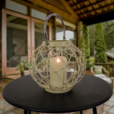 National Tree Company Round Weave Candle Holder Lantern Table Decor