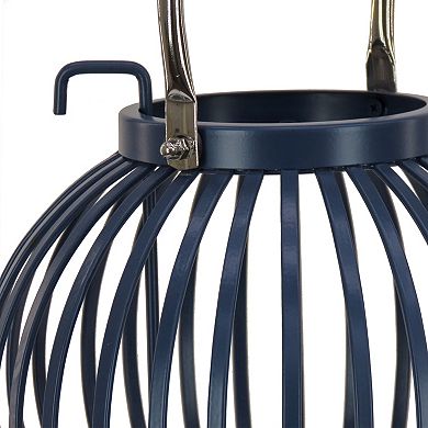 National Tree Company Round Ribbed Candle Holder Lantern Table Decor