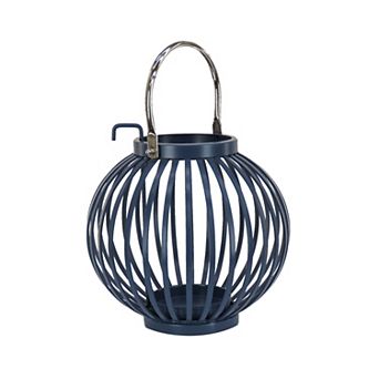 National Tree Company Ribbed Round Candle Holder Lantern Table Decor
