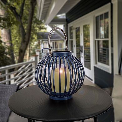 National Tree Company Ribbed Round Candle Holder Lantern Table Decor