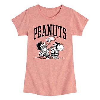 Girls 7-16 Peanuts Collegiate Group Tee