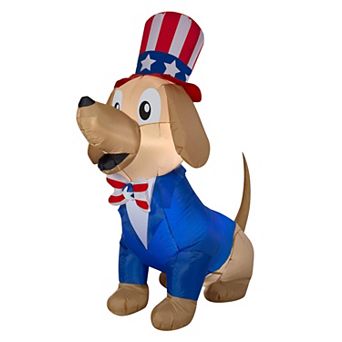 National Tree Company 4-1/2-ft. Inflatable Patriotic Dog Outdoor Decor