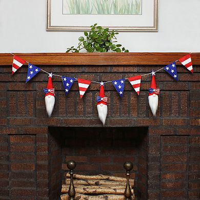 National Tree Company 6-ft. Patriotic Flag Gnome Garland Wall Decor