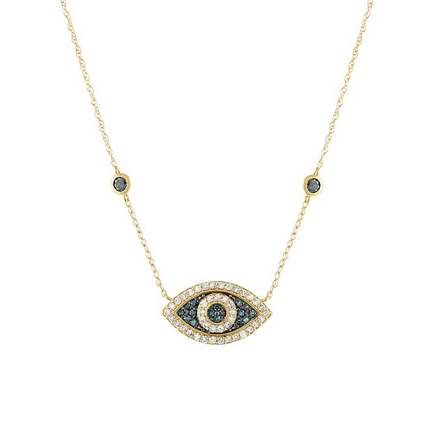 10k gold evil store eye pendant