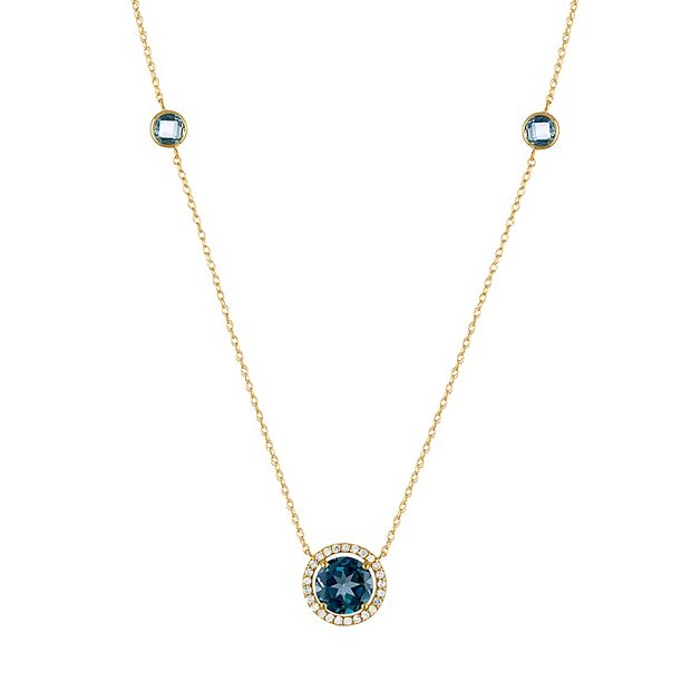 Blue topaz hot sale station necklace