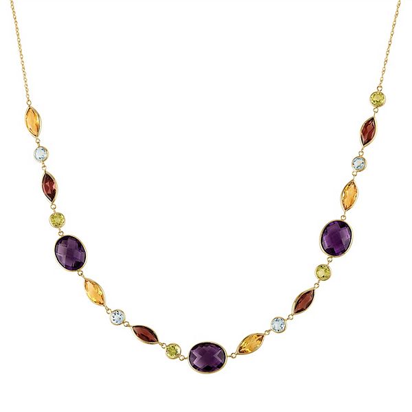 multi stone station necklace