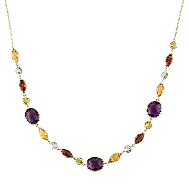 Gemstone deals station necklace