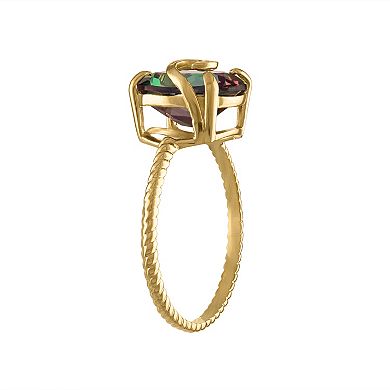 Tiara 10k Gold Mystic Topaz & Diamond Accent Ring