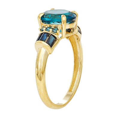 Tiara 10k Gold Sapphire, London Blue Topaz & Diamond Accent Ring
