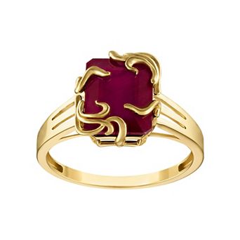Tiara 10k Gold Genuine Ruby Medusa Ring