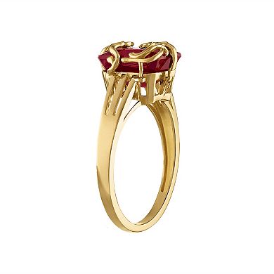 Tiara 10k Gold Genuine Ruby Medusa Ring