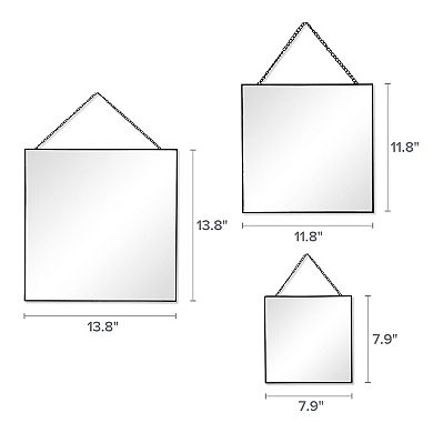Scott Living Square Mirrors With Chain 3-pack Set