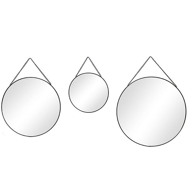 Scott Living Black Round Mirrors With Chain 3pack Set