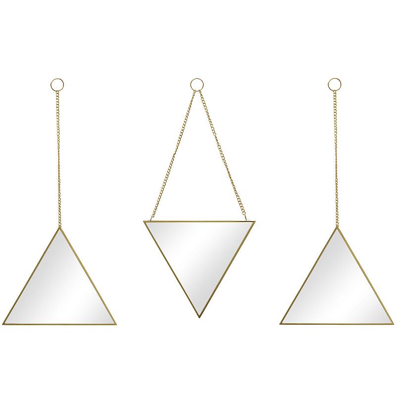 Scott Living Gold Triangle Mirrors With Chain 3-pack Set, Multicolor