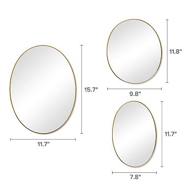 Scott Living Gold Oval Mirrors 3-pack Set
