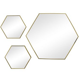 Scott Living Gold Hexagon Wall Mirrors 3-pack Set