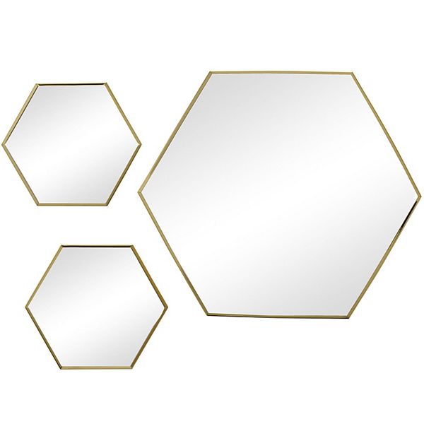 Scott Living Gold Hexagon Wall Mirrors 3pack Set