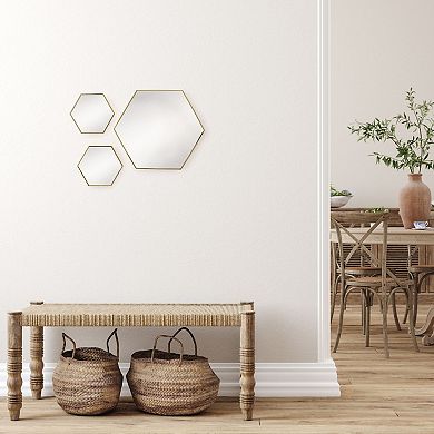Scott Living Gold Hexagon Wall Mirrors 3-pack Set