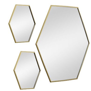 Scott Living Gold Hexagon Wall Mirrors 3-pack Set