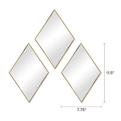 Scott Living Gold Diamond Mirrors 3-pack Set