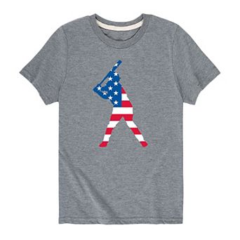 Boys 8-20 Americana Baseball Player Tee