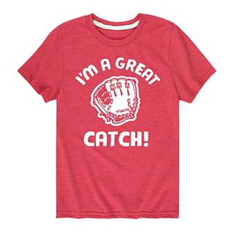 Boys 8-20 Im A Great Catch Baseball Tee