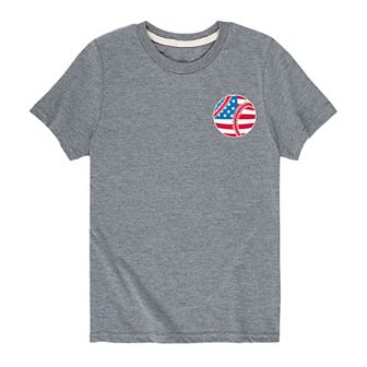 Boys 8-20 USA Flag Baseball Tee