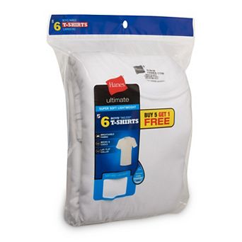 Boys Hanes® 6 Pack Ultimate Moisture Wicking White Crewneck Undershirt