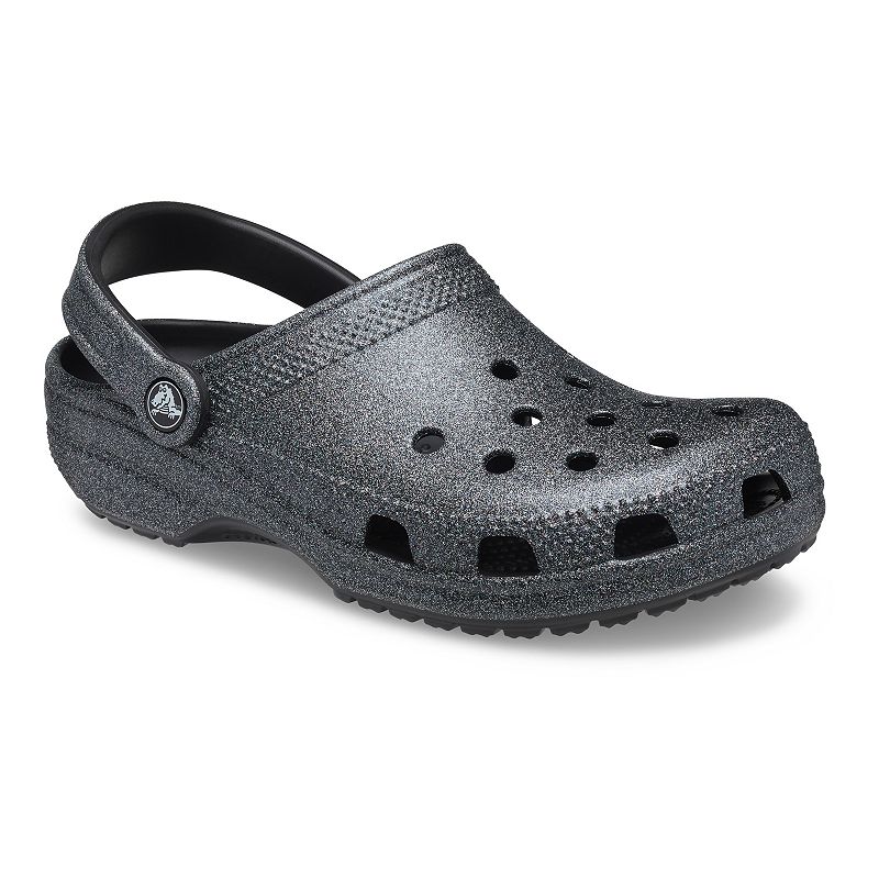 Crocs Classic Glitter II Womens Clogs, Size: M4W6, Black