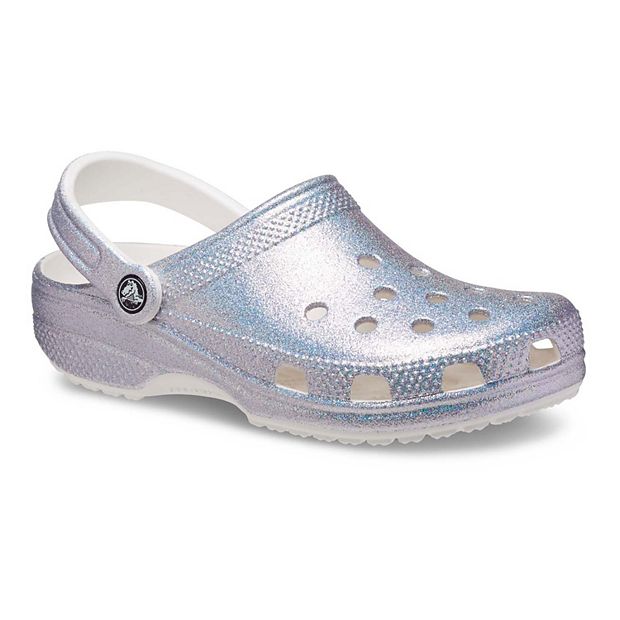 Crocs Classic Glitter Clogs, Blue, 4