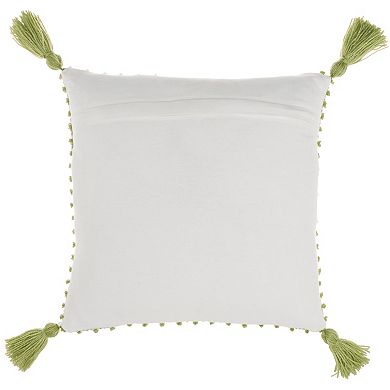 Mina Victory Outdoor Pillows Loops Stripes With Tassel Indoor Outdoor Throw Pillow