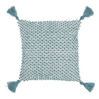 Mina Victory Outdoor Pillows Loops Stripes With Tassel Indoor Outdoor Throw Pillow