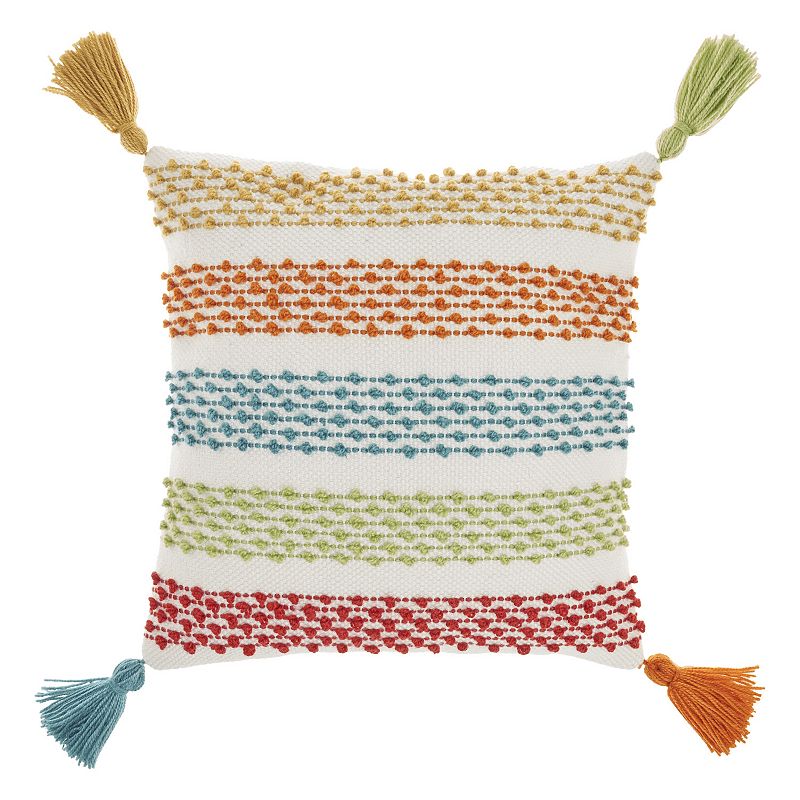 UPC 798019000011 product image for Mina Victory Outdoor Pillows Woven Loop Stripes Indoor Outdoor Throw Pillow, Mul | upcitemdb.com
