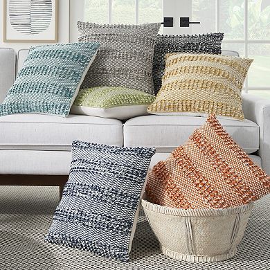 Mina Victory Woven Stripes & Dots Indoor Outdoor Throw Pillow