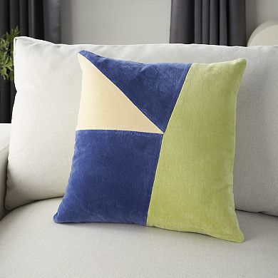 Mina Victory Life Styles Color Block Velvet Abstract Throw Pillow