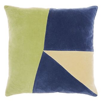 Mina Victory Life Styles Color Block Velvet Abstract Throw Pillow