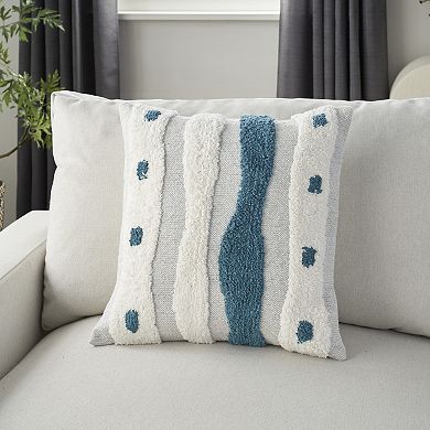 Mina Victory Life Styles Tufted Woven Waves Indoor Throw Pillow